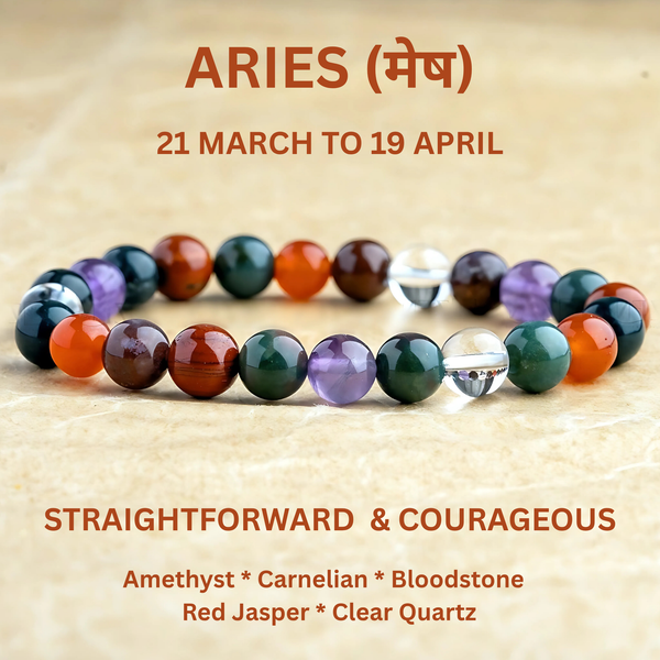 Aries Zodiac Crystal Bracelet (मेष राशि क्रिस्टल ब्रेसलेट)